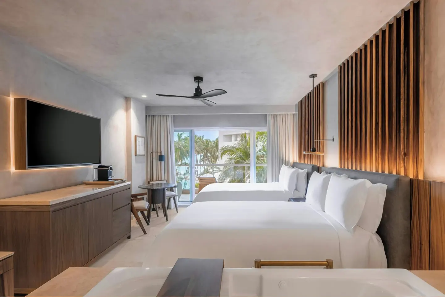 Deluxe Ocean View room with two beds and balcony at Almare, a Luxury Collection Resort, Isla Mujeres.