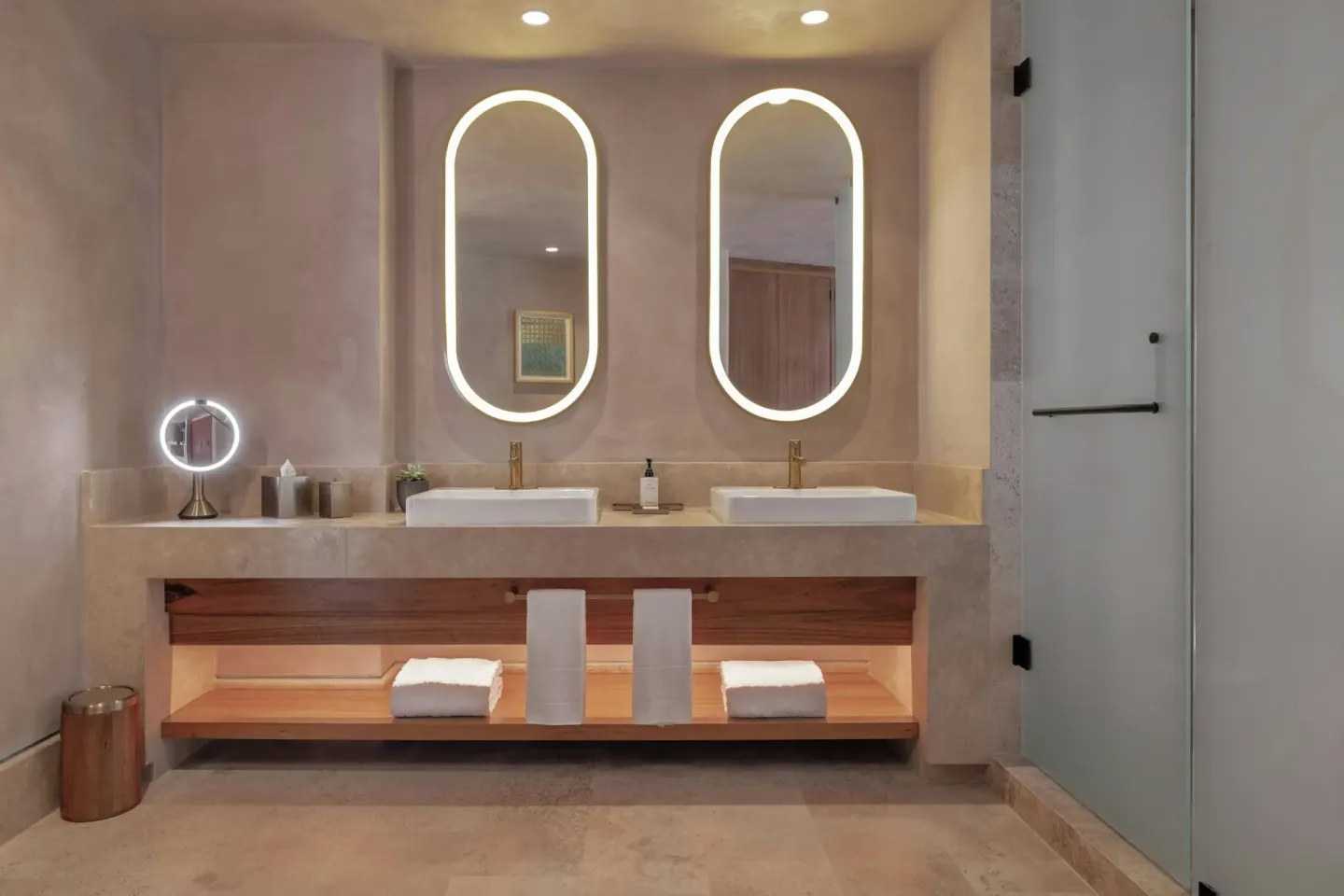 Junior Suite bathroom double vanity at Almare, a Luxury Collection Resort, Isla Mujeres.