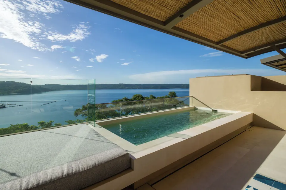 Penthouse terrace plunge pool overlooking the bay at Andaz Peninsula Papagayo Resort, Costa Rica.
