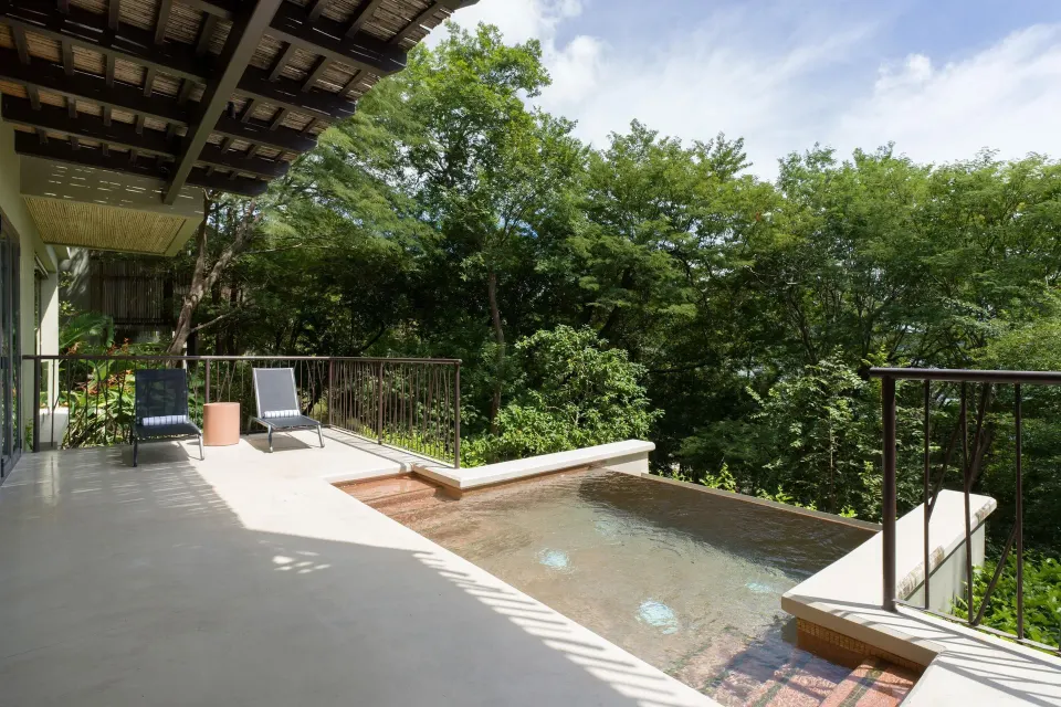 Suite terrace with plunge pool and forest views at Andaz Peninsula Papagayo Resort, Costa Rica.