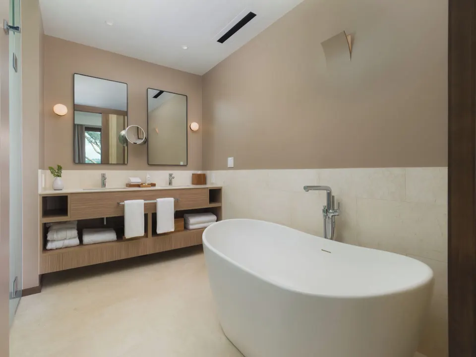Villa 1 Bedroom bathroom with soaking tub at Andaz Peninsula Papagayo Resort, Costa Rica.