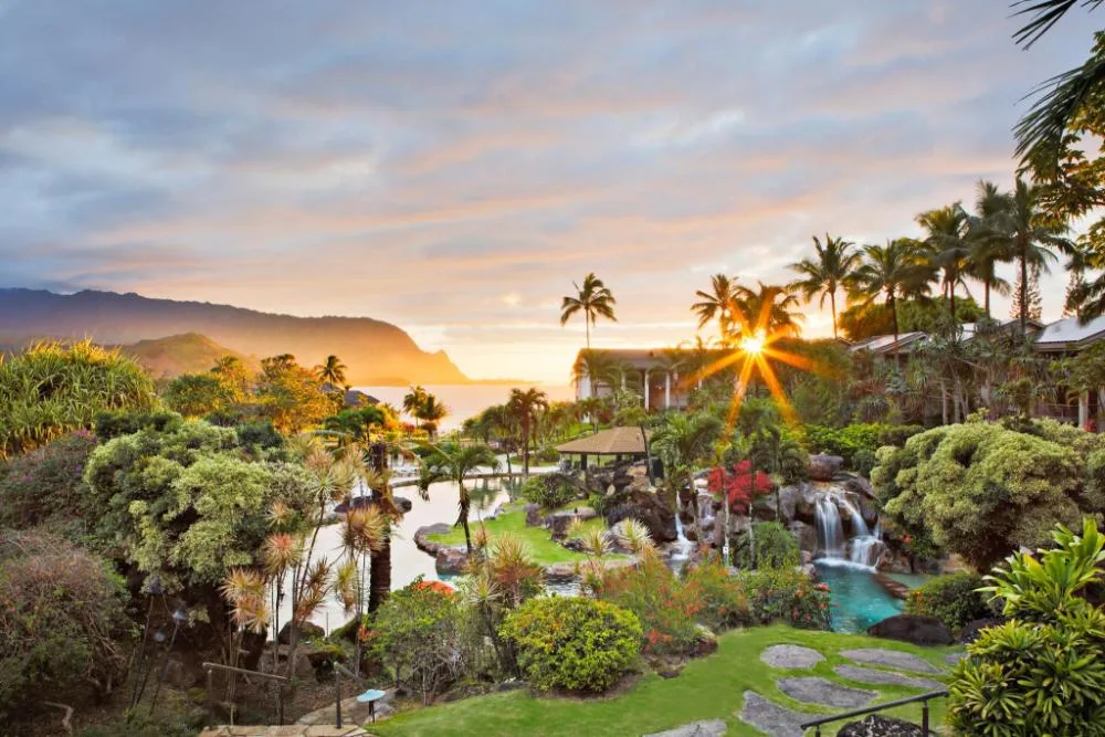 Hanalei Bay Resort North Shore Kauai condominium resort with bay views and tropical pools