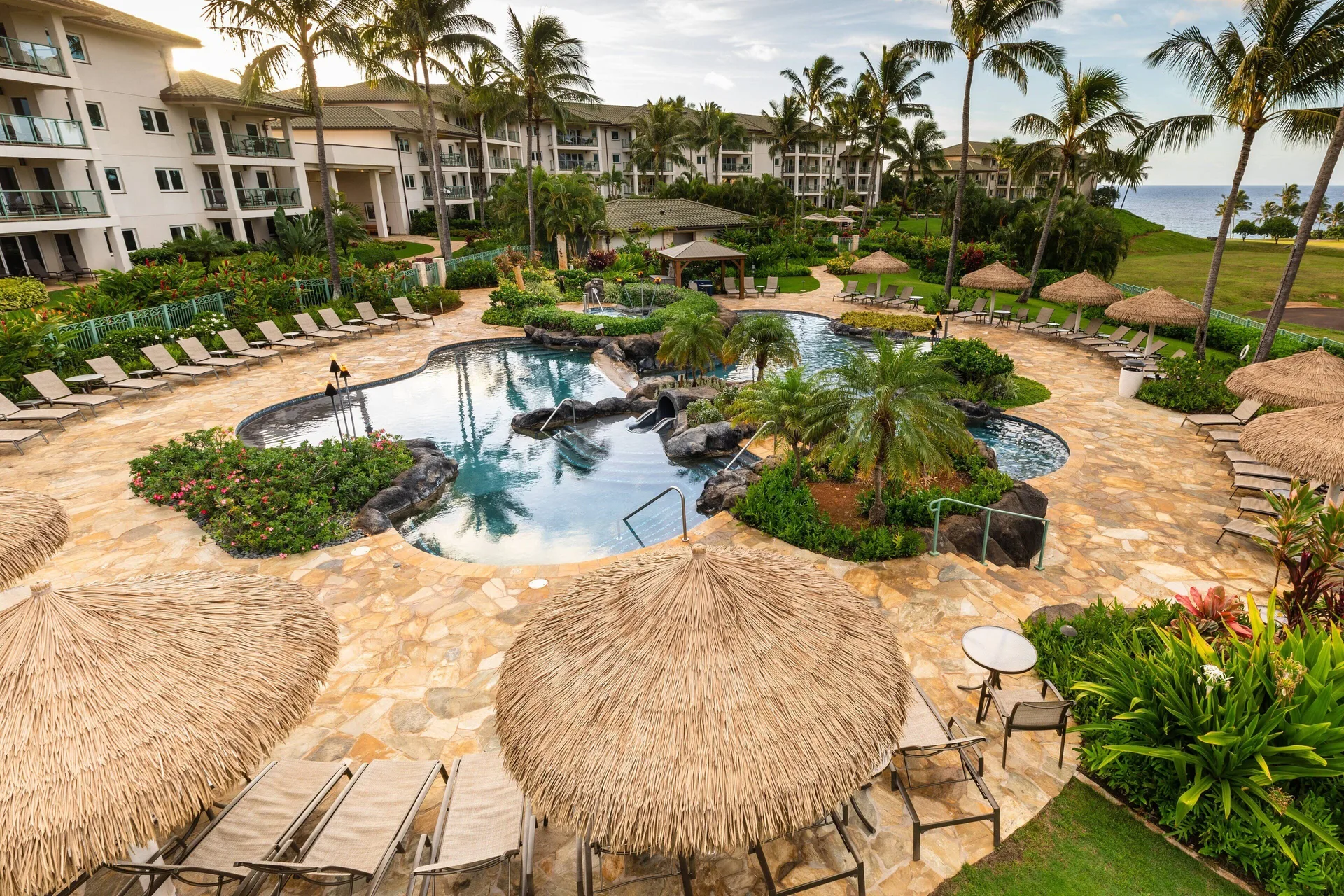 Marriott's Kauai Lagoons luxury villa resort with ocean views and golf course setting