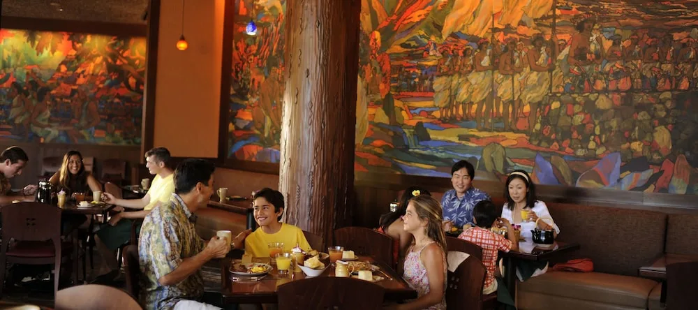 Mural Lined Restaurant Dining Room Aulani A Disney Resort Spa