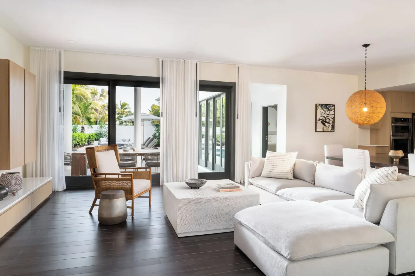 Five Bedroom Garden Villa lounge with patio view at Aurora Anguilla Resort & Golf Club.