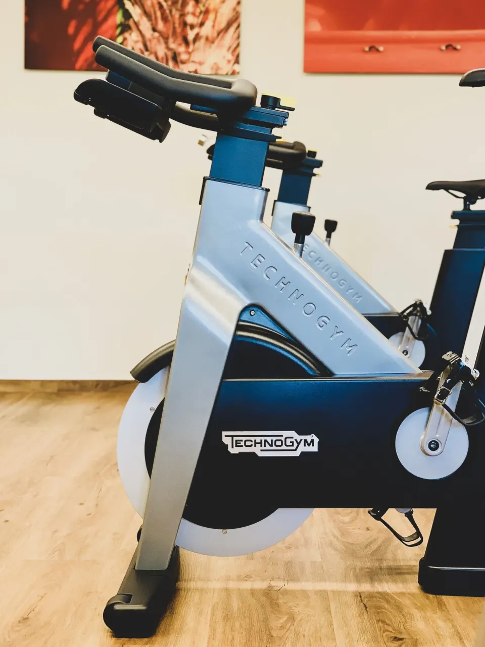 Indoor cycling bikes in the fitness area at Avila Beach Hotel.