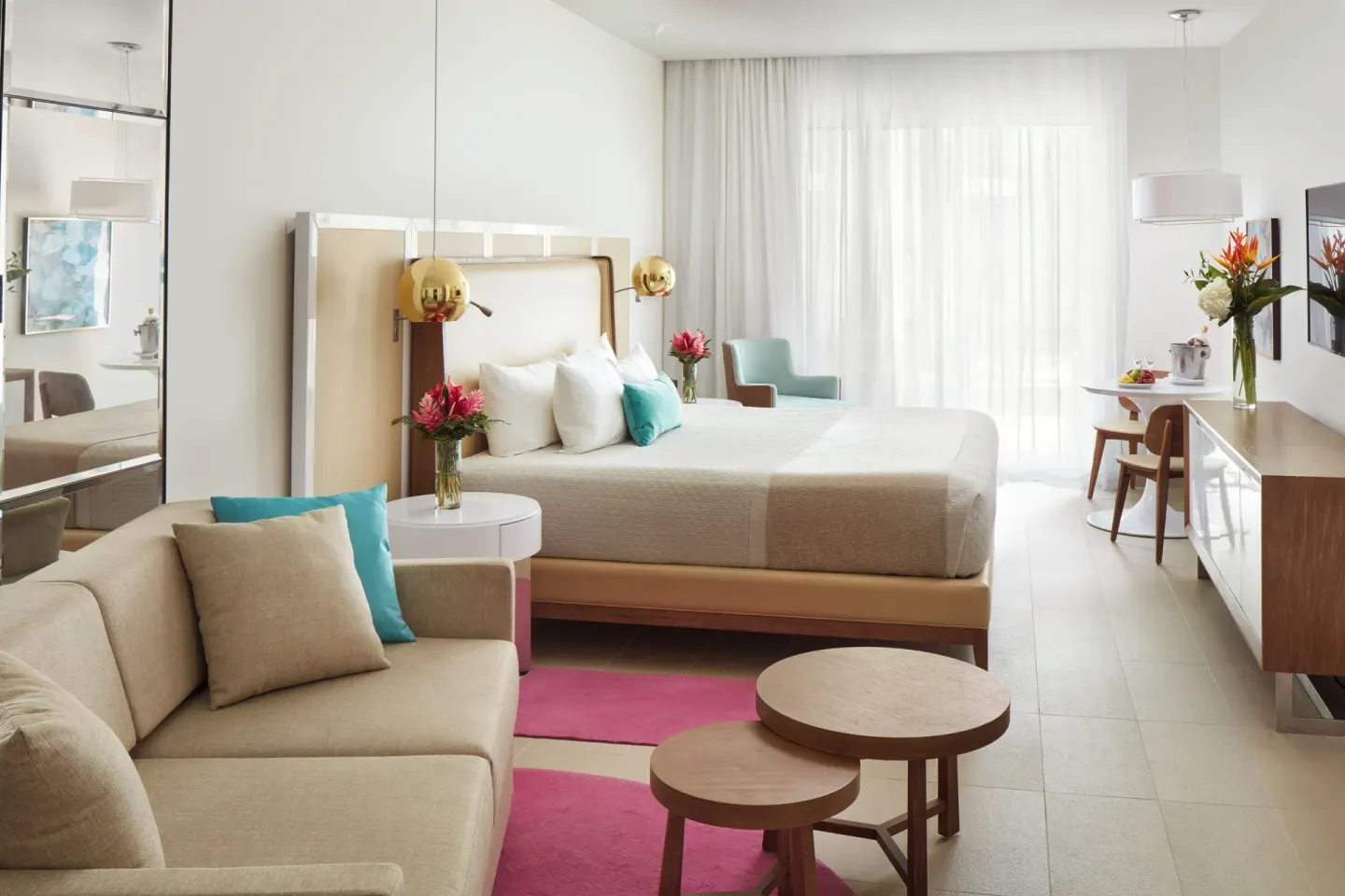 Premium Suite Ocean View with king bed and sofa at Azul Beach Resort Negril.