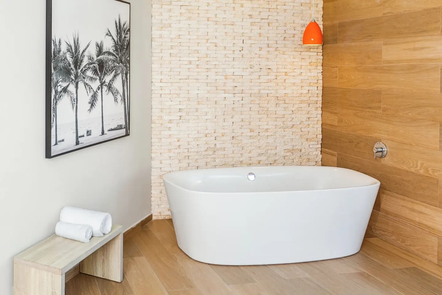 Corner Junior Suite freestanding soaking tub at Bahia Principe Escape Ambar.