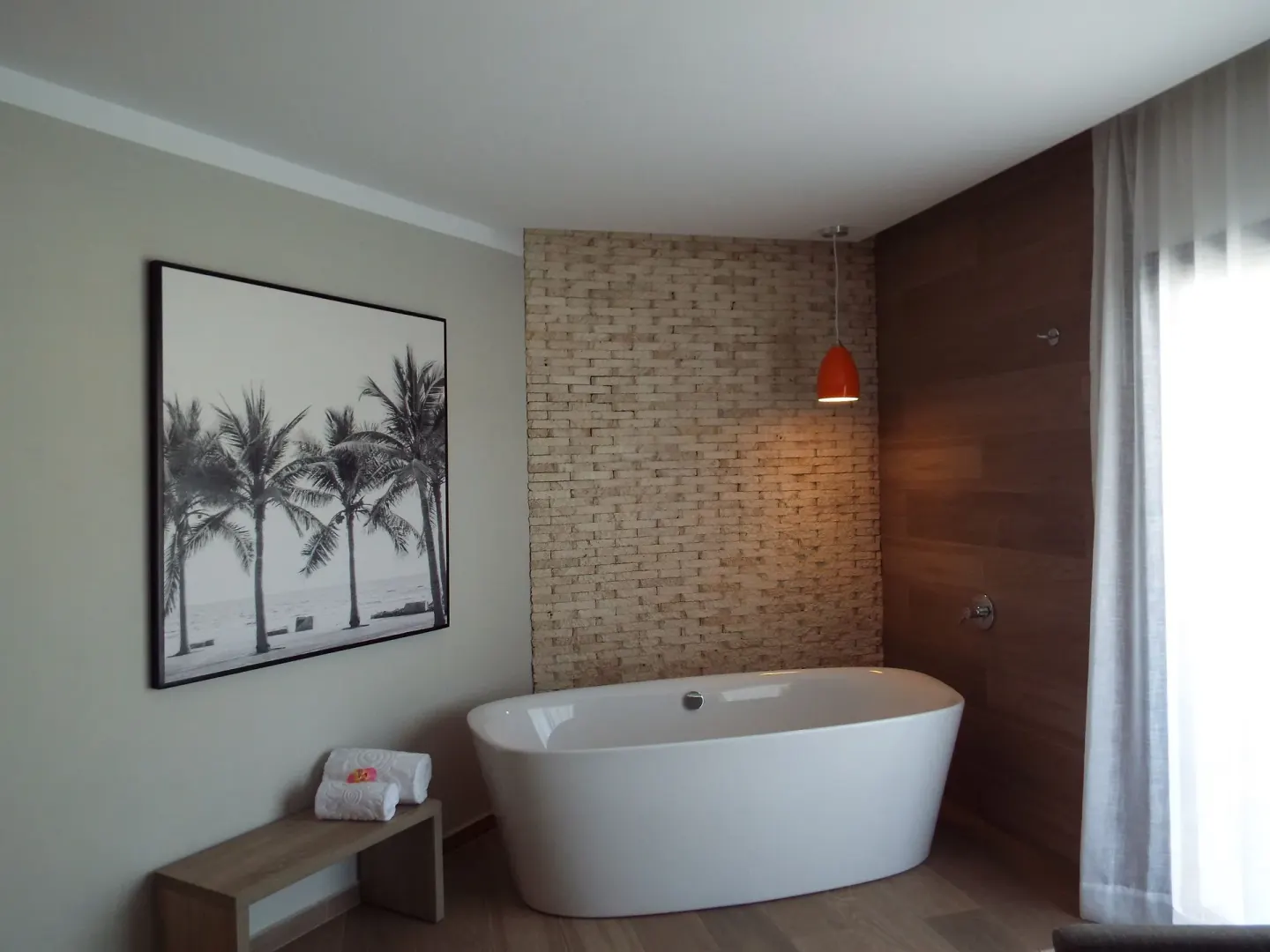 Freestanding tub in a Junior Suite Deluxe Corner at Bahia Principe Escape Ambar.