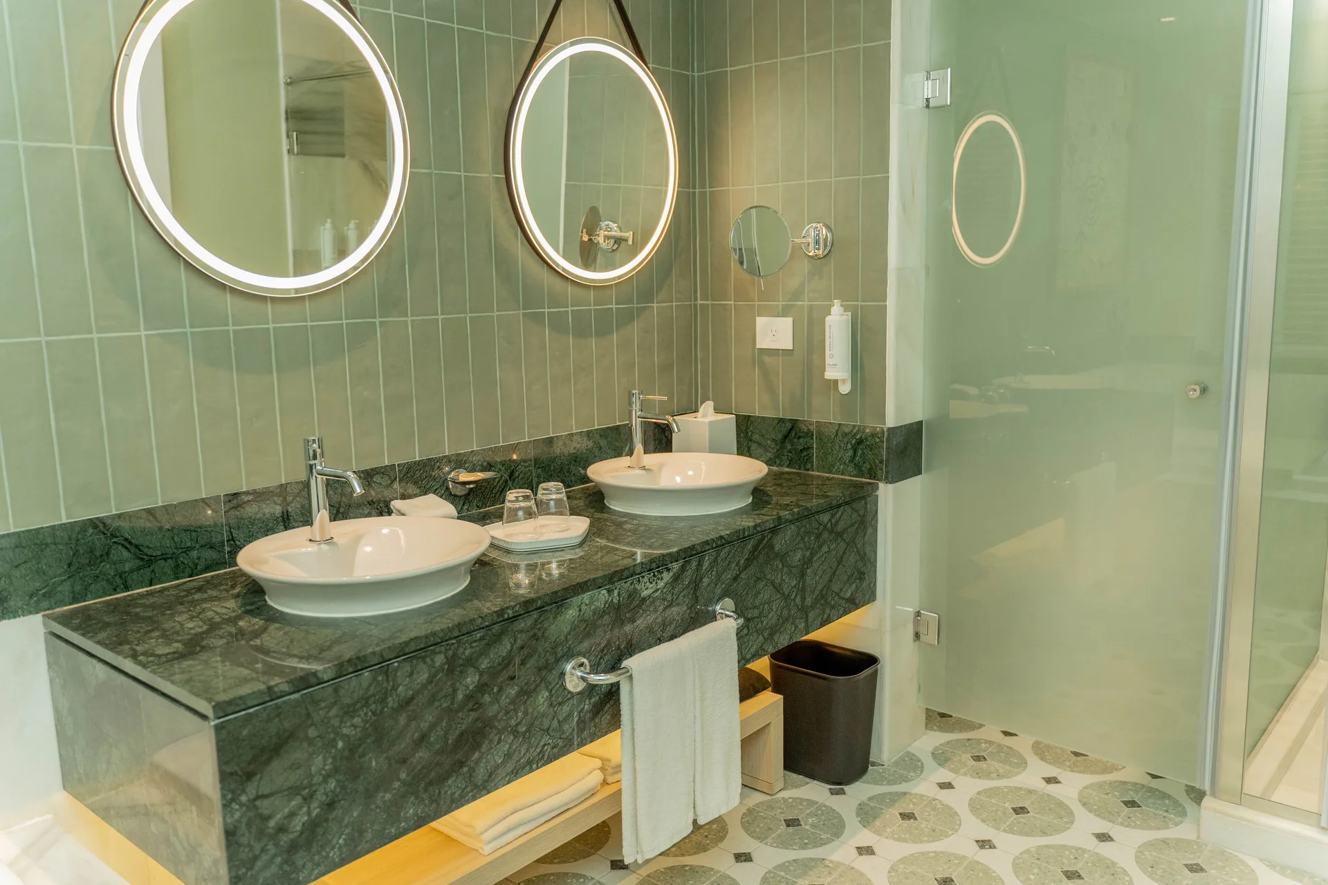 Junior Suite Deluxe Swim Up bathroom double vanity at Bahia Principe Explore Esmeralda.