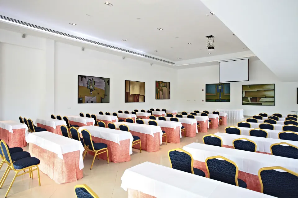 Conference room set up classroom-style at Bahia Principe Grand Coba