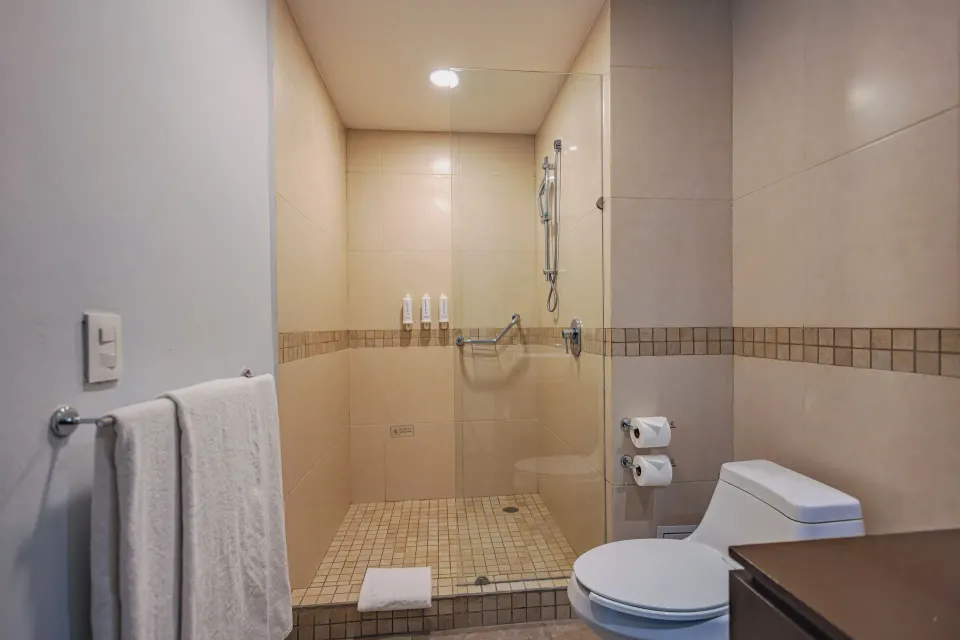 Junior Suite walk-in shower and toilet at Bahia Principe Luxury Sian Ka'an