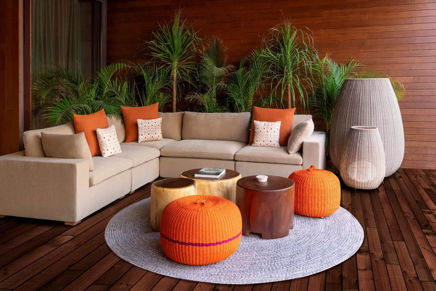 Beachfront Terrace Pool Suite lounge seating at Banyan Tree Mayakoba.