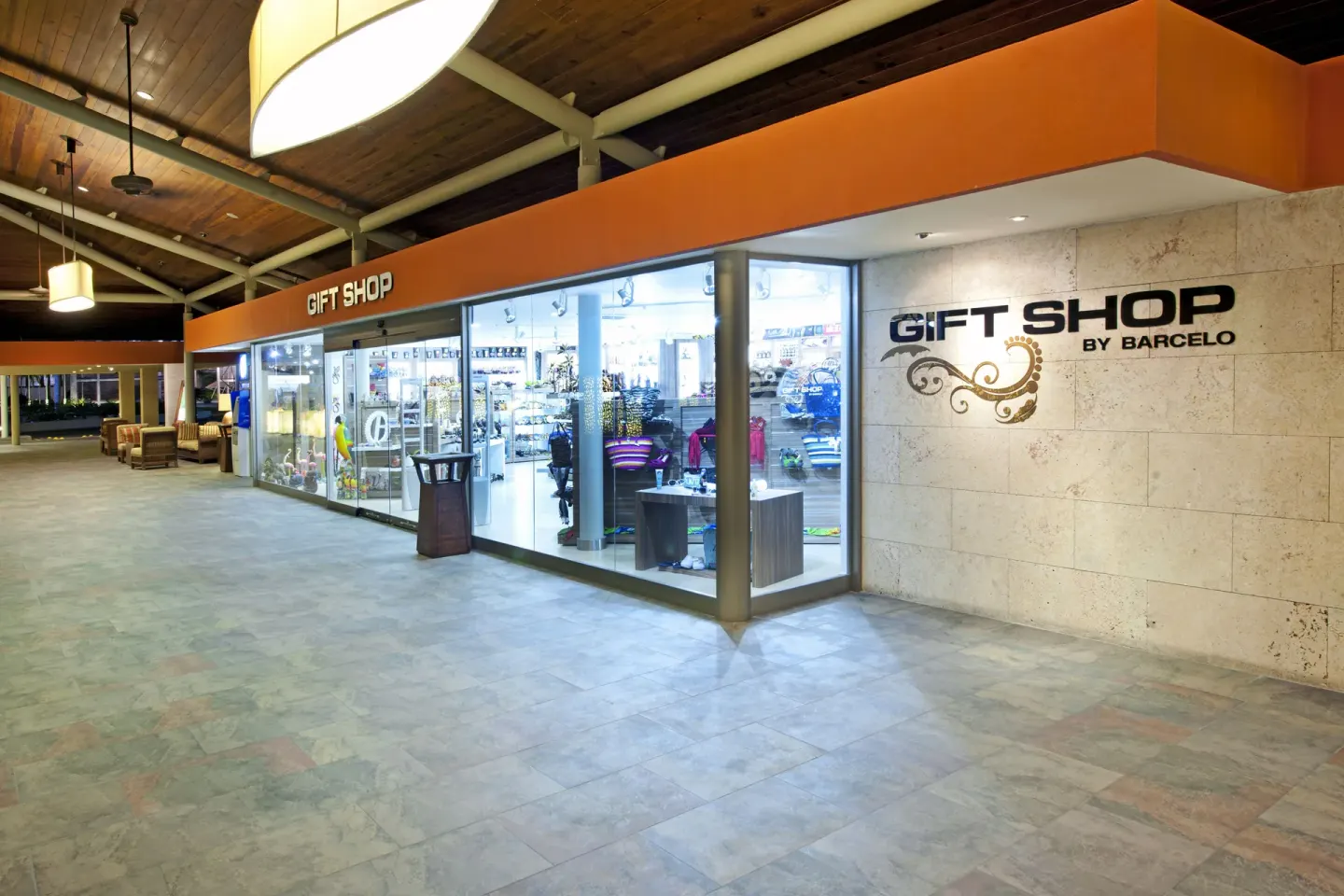 Gift shop storefront with glass displays at Barceló Bávaro Beach.