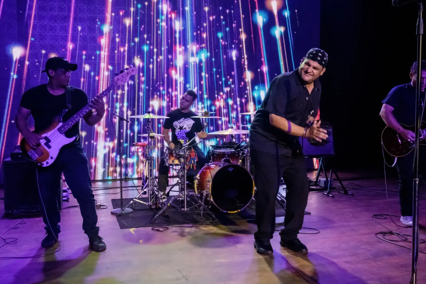 Live band performs on a lit stage at Barceló Bávaro Beach.