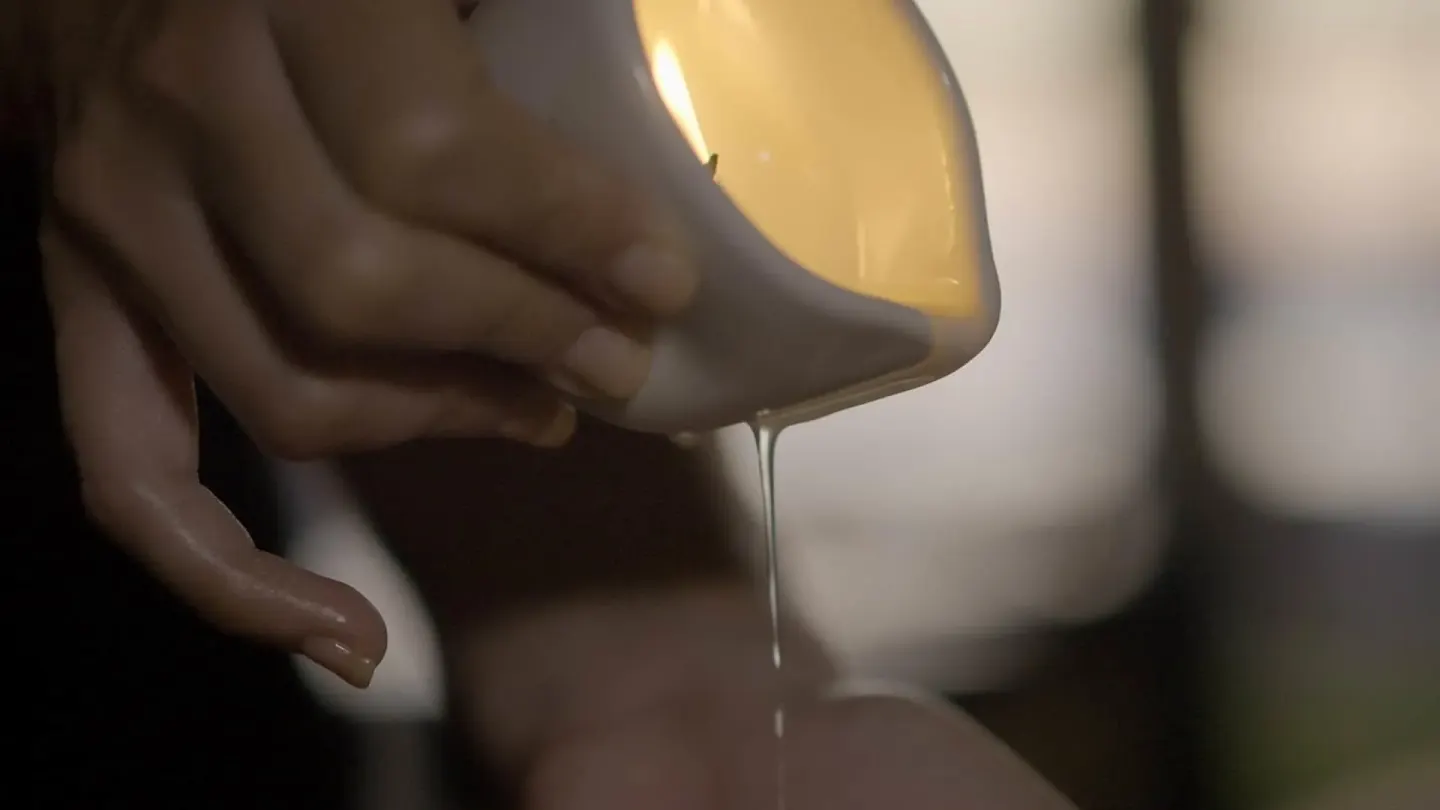 Close-up of warm oil being poured for a spa treatment at Barceló Huatulco.