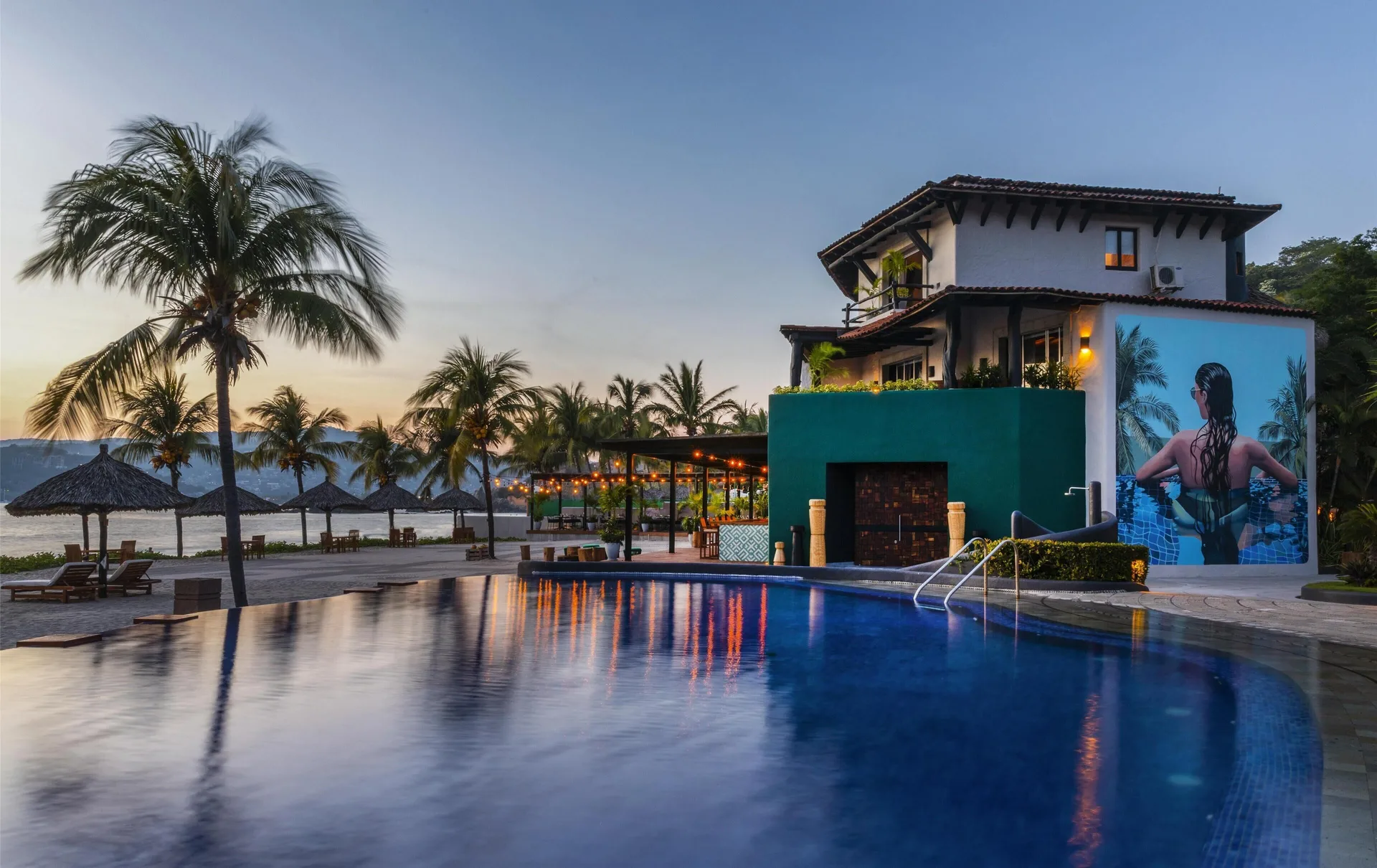 Thompson Zihuatanejo beach resort on Playa La Ropa with upscale design and tropical gardens