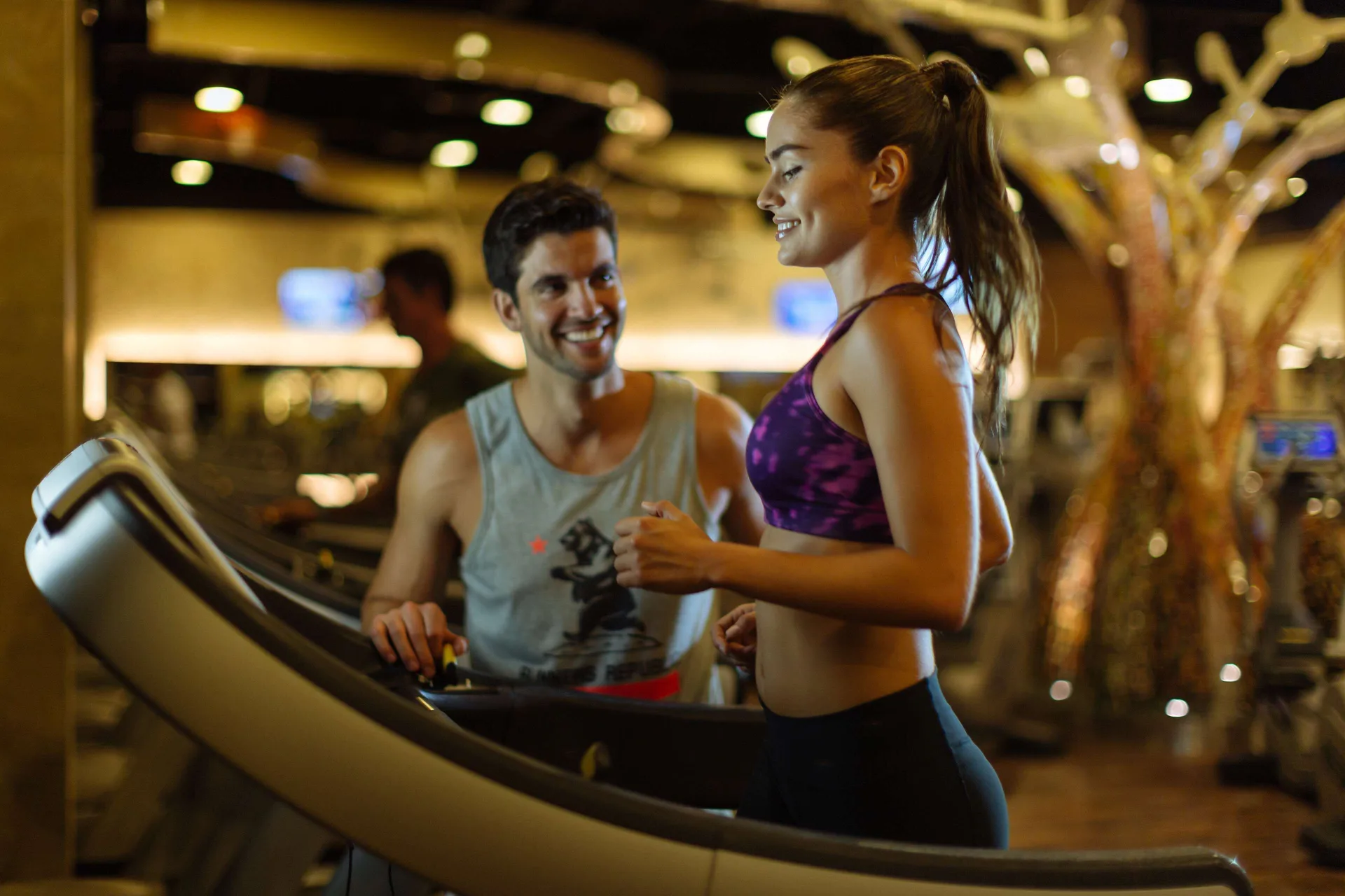 Guests use treadmills in the fitness area at Barceló Maya Tropical.