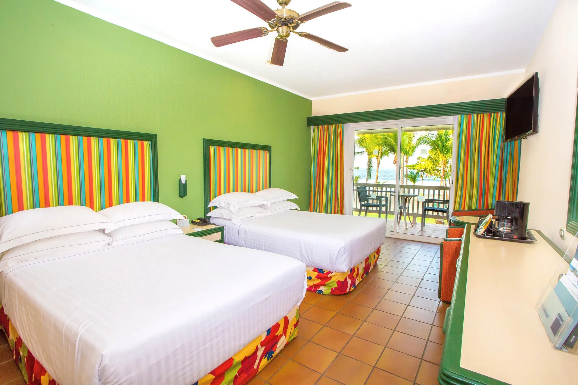 Premium Superior room with two beds and tropical balcony at Barceló Tambor.