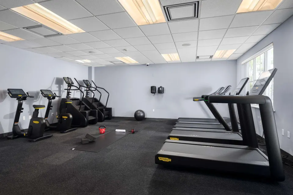 Fitness center with treadmills and exercise equipment at Beaches Turks & Caicos.