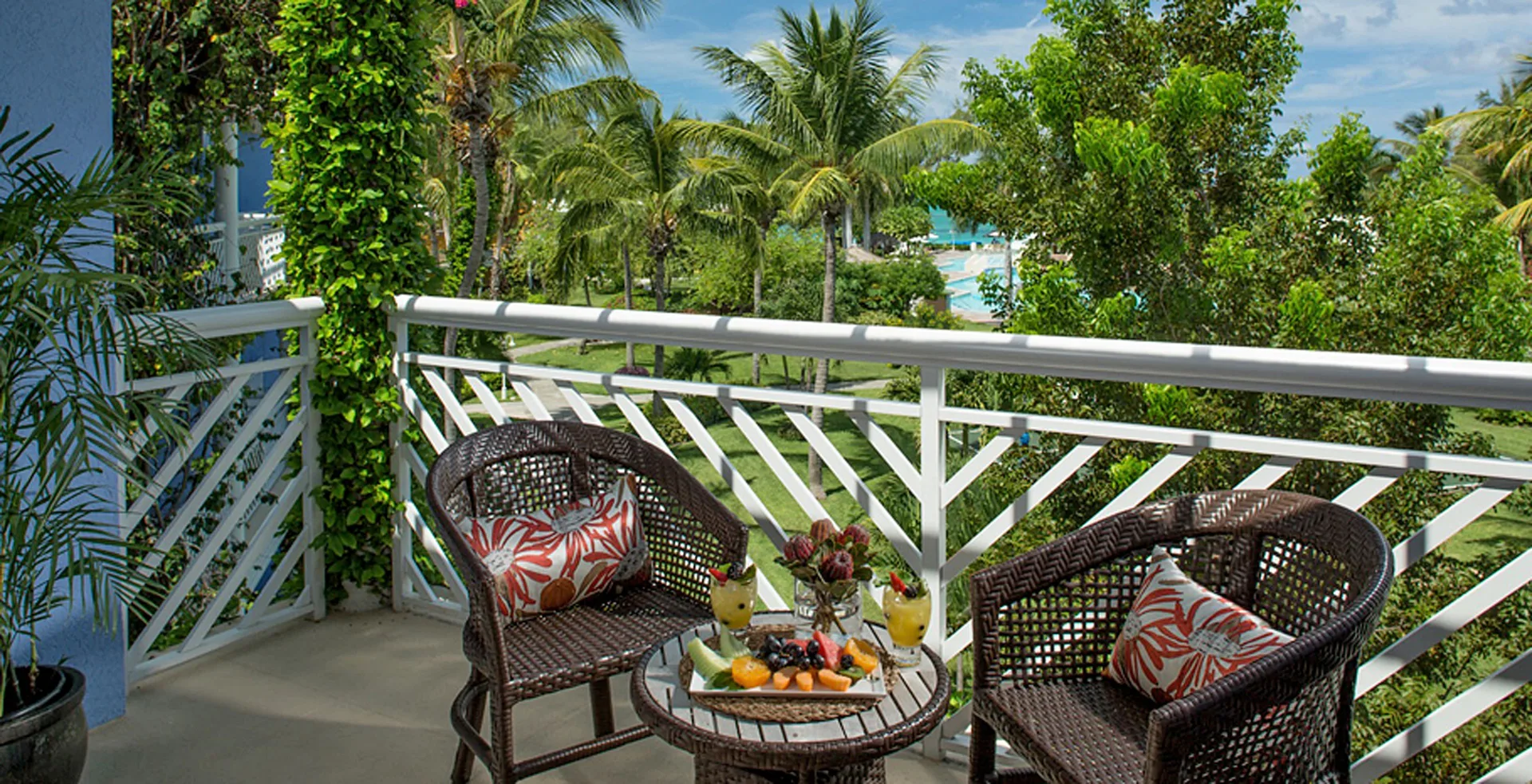 Caribbean Honeymoon Luxury Concierge Suite balcony seating at Beaches Turks & Caicos.