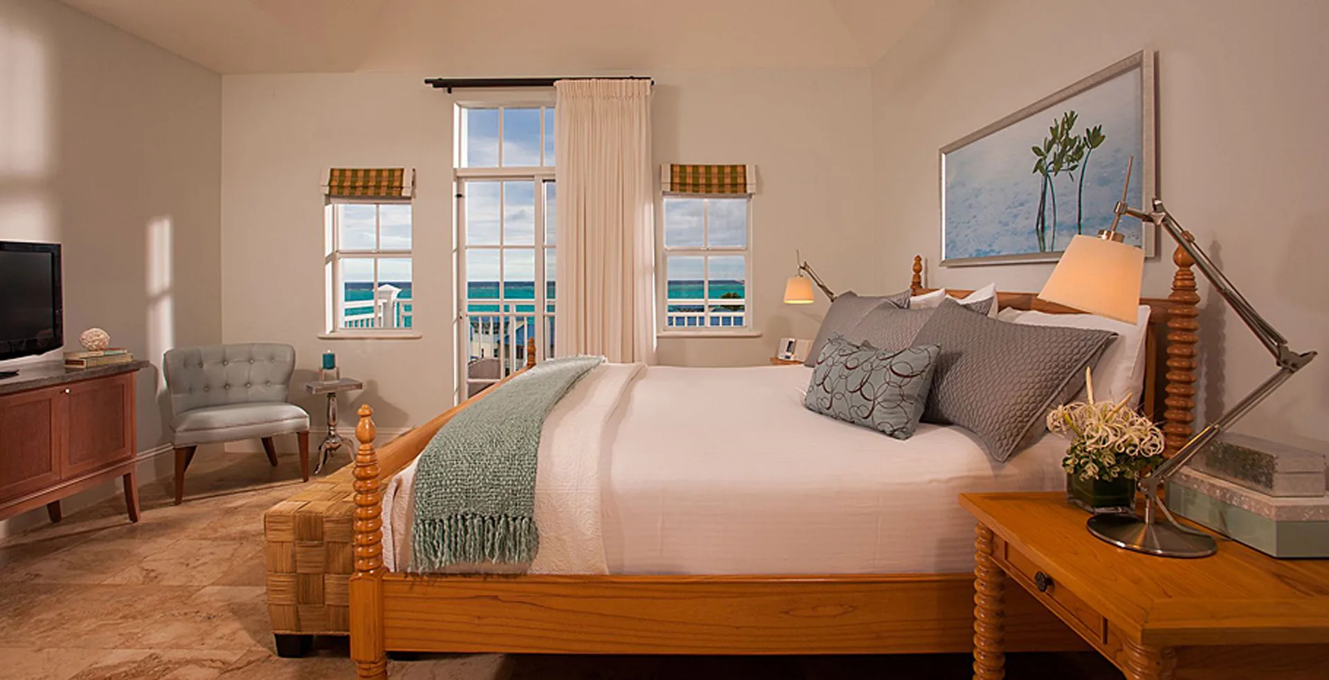 Key West Oceanview One Bedroom Concierge Suite king bed at Beaches Turks & Caicos.