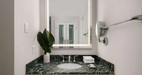 Luxury Room Garden View sink and mirror at Beaches Turks & Caicos.
