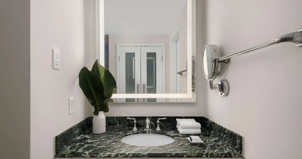 Luxury Room Garden View sink and mirror at Beaches Turks & Caicos.
