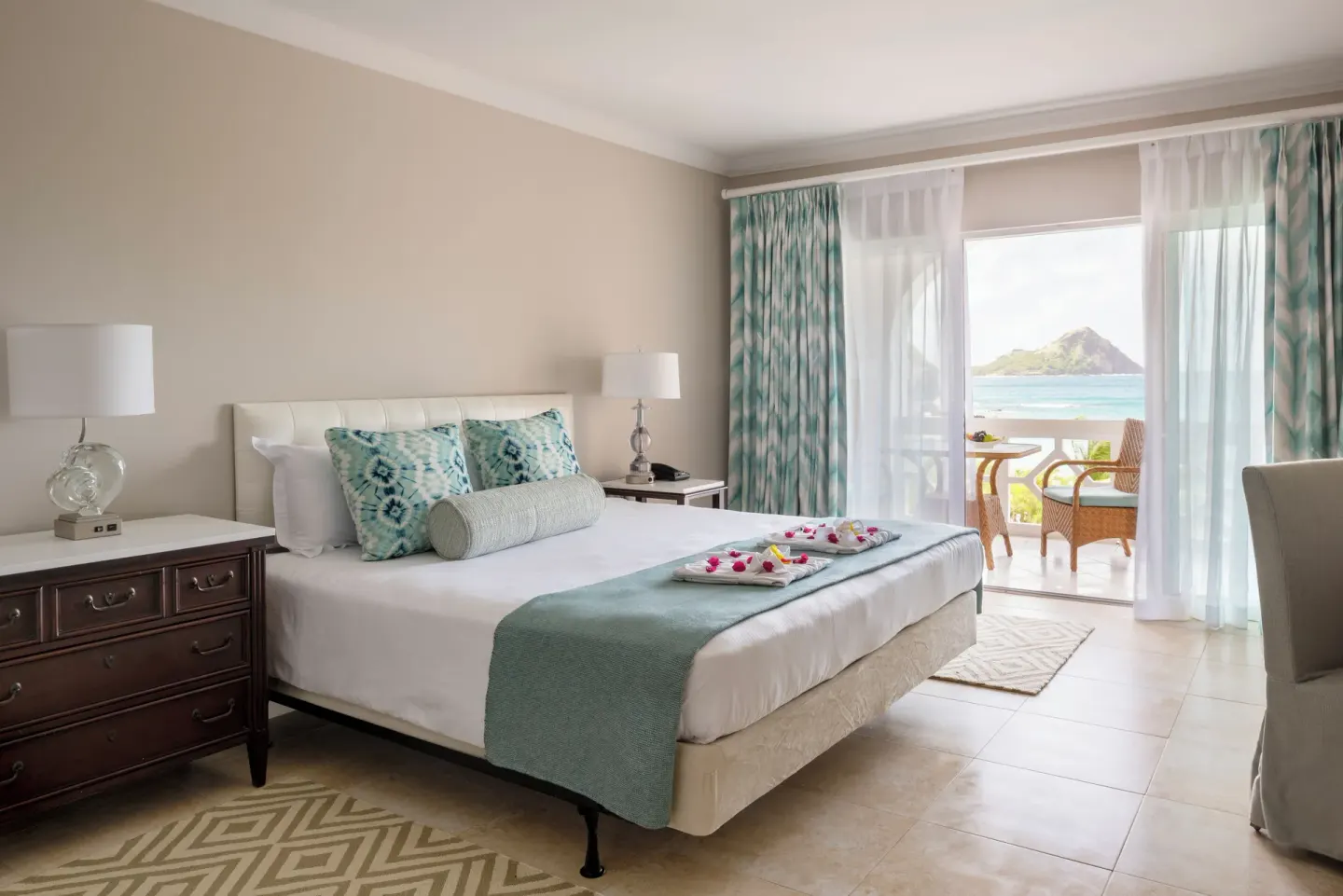 Ocean View Room with a king bed, balcony, and sea view at BodyHoliday.