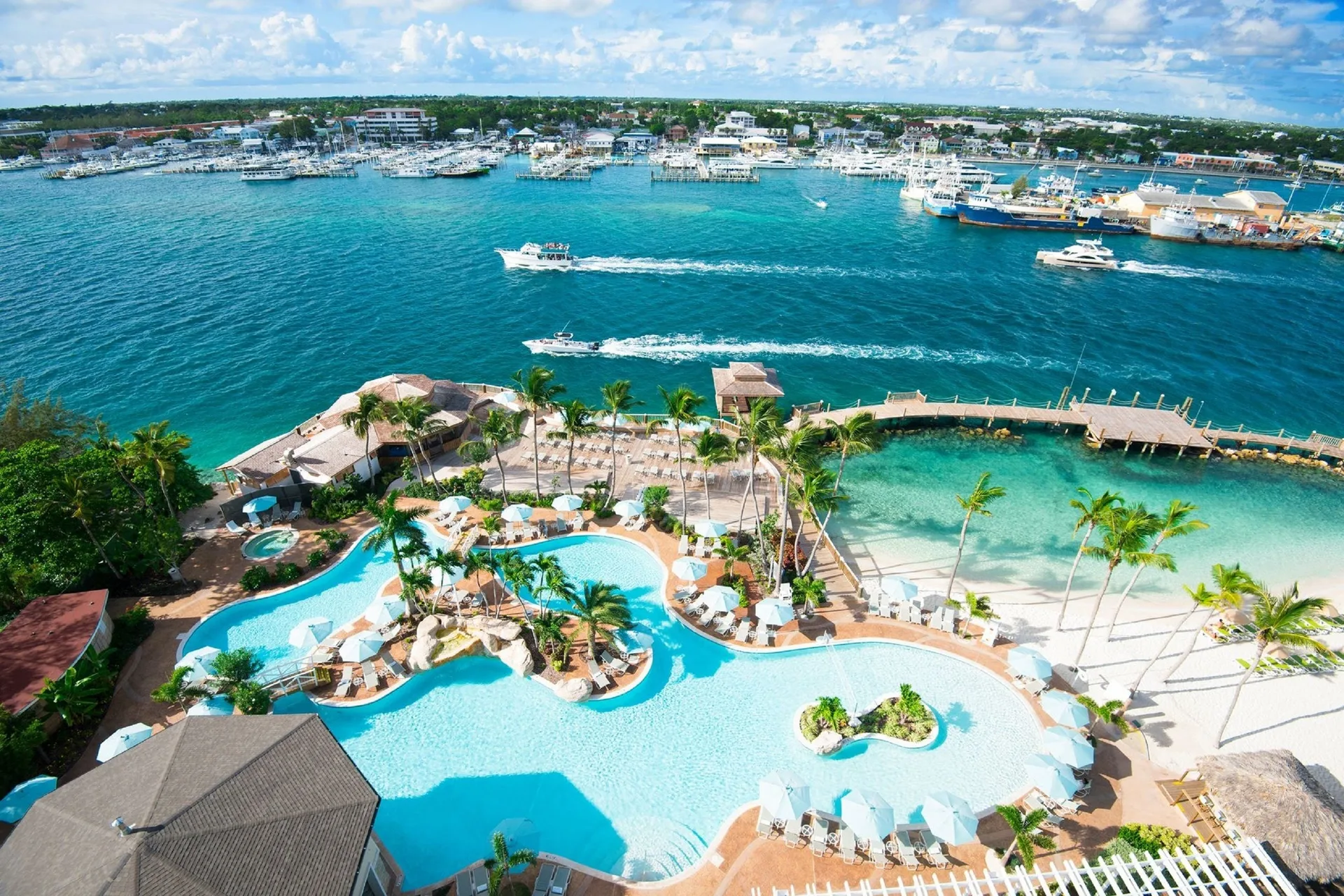 Warwick Paradise Island adults-only all-inclusive resort with harbor views and relaxed pool scene