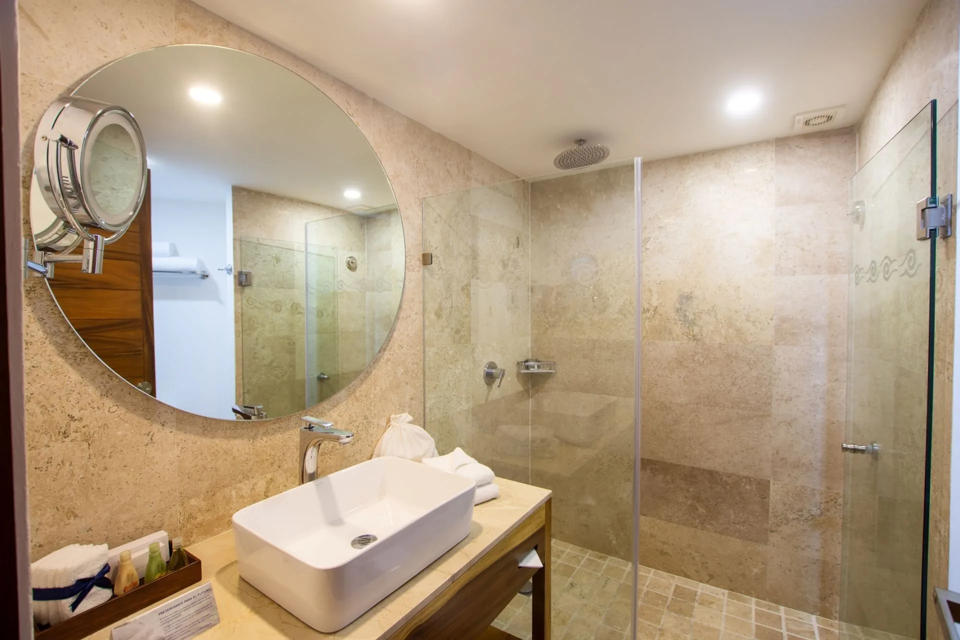Deluxe Suite at Buenaventura Grand Hotel with modern bathroom, vessel sink, and upscale suite finishes in Puerto Vallarta.