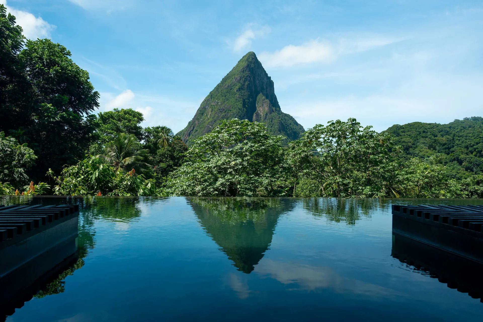 Rabot Hotel St Lucia resort with cacao estate setting and Piton views