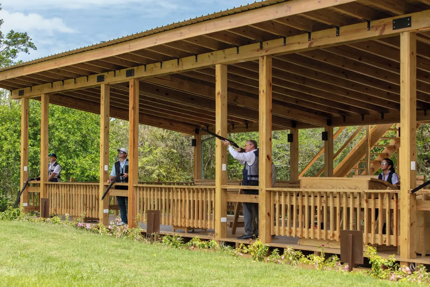 Guests practice clay shooting at Casa de Campo Resort and Villas and Villas and Villas.