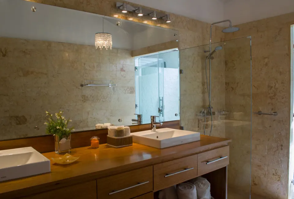 Four Bedroom Classic Villa bathroom with double vanity at Casa de Campo Resort and Villas.