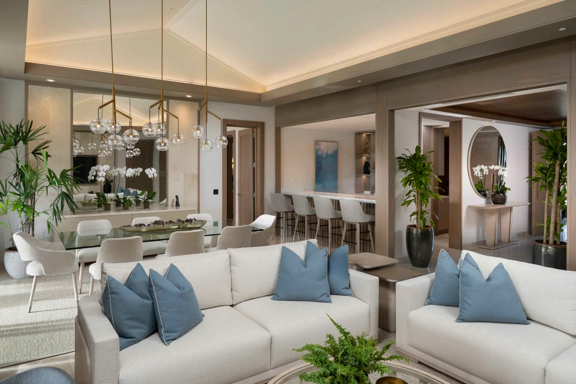 Superior Casita living and dining area at Casa de Campo Resort and Villas with comfortable seating and Caribbean-inspired design.
