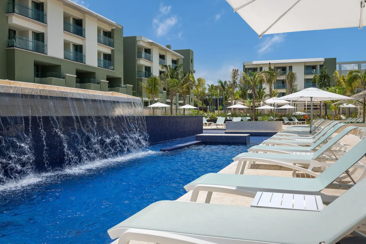 Poolside Loungers Cascading Wall Catalonia Grand Costa Mujeres Spa