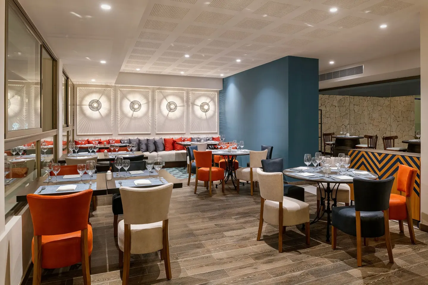Restaurant Dining Room Set Tables Catalonia Grand Costa Mujeres Spa