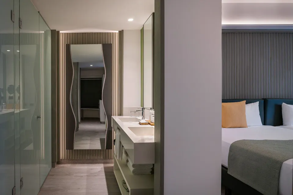 Family Suite Superior Bathroom Vanity Two Beds Catalonia Grand Costa Mujeres Spa