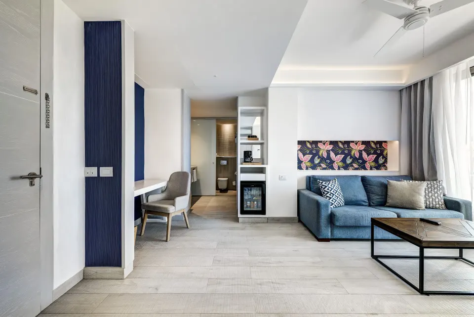 Privileged Suite Terrace Sofa Sitting Area Catalonia Grand Costa Mujeres Spa