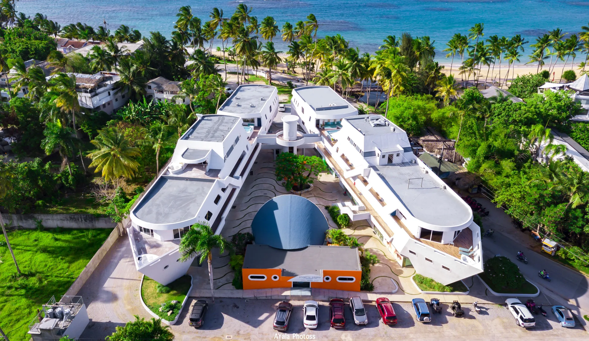 Puerto Plaza Las Terrenas marina-style boutique hotel with distinctive architecture near the beach