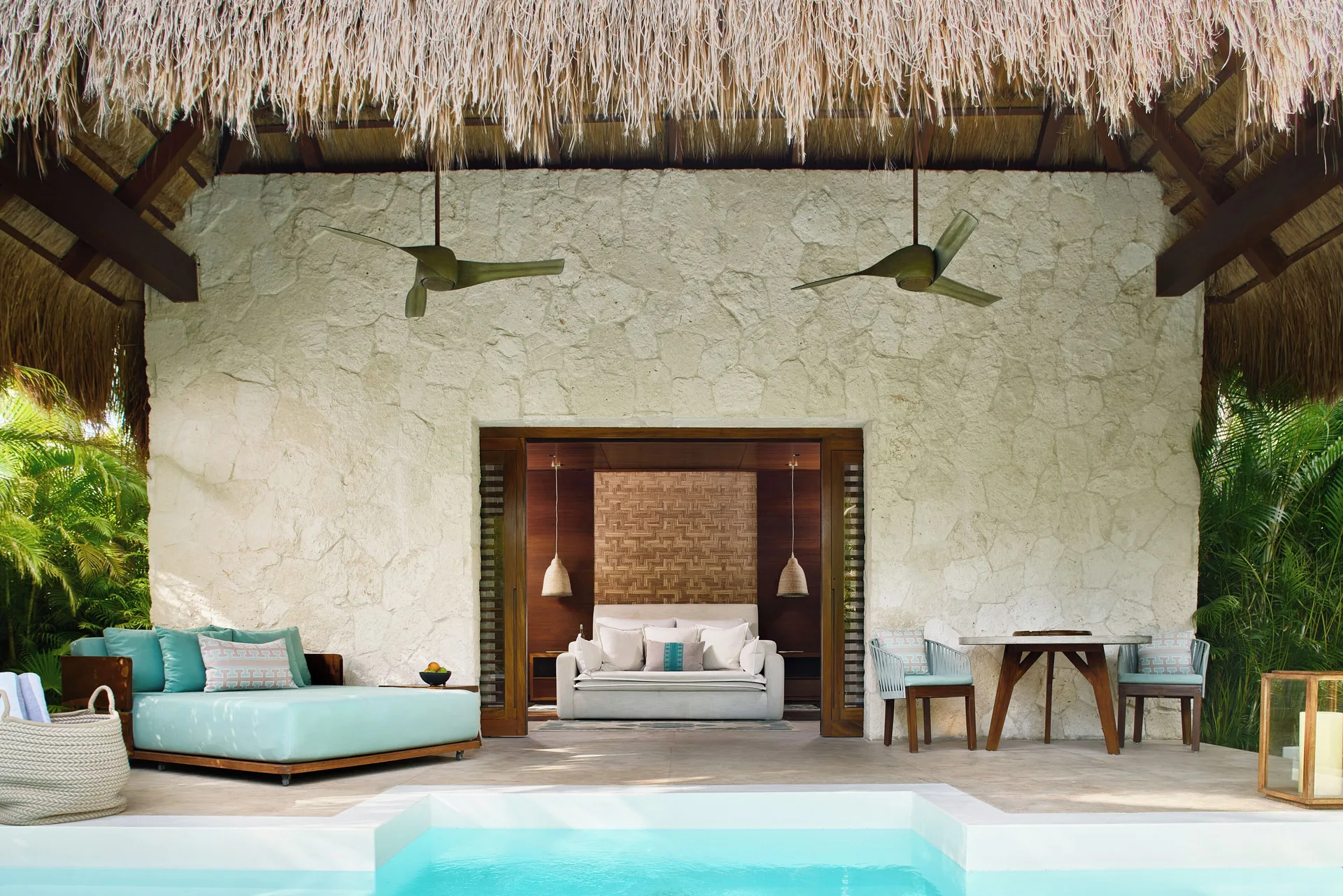 Jungle Pool Villa terrace with private pool and seating at Chablé Maroma.