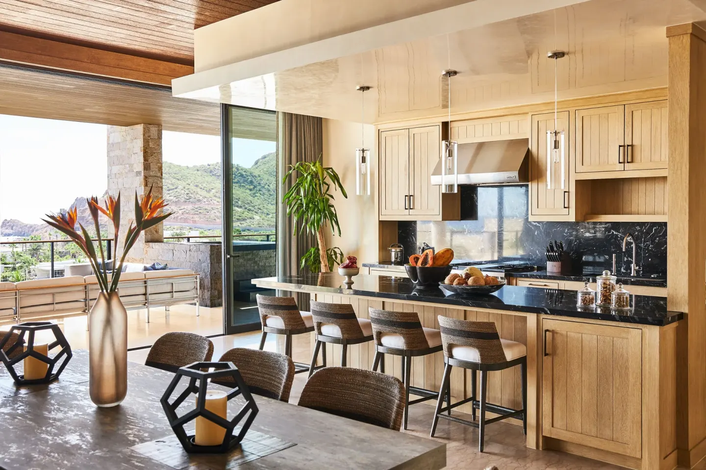 Villa kitchen and dining area at Chileno Bay Resort & Residences.