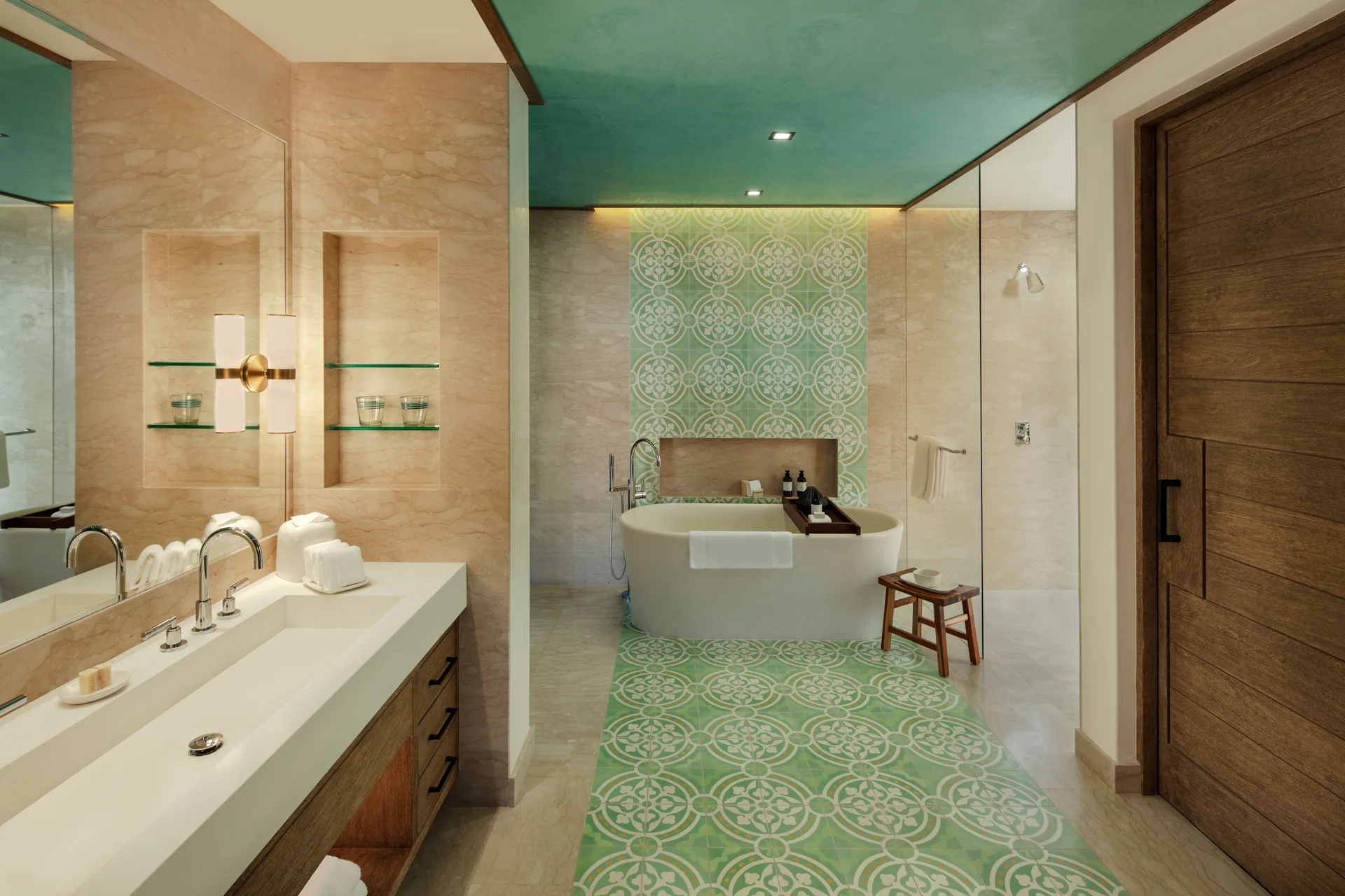 Ocean Front Room at Chileno Bay Resort & Residences with luxurious bathroom and soaking tub overlooking the Sea of Cortez in Los Cabos.