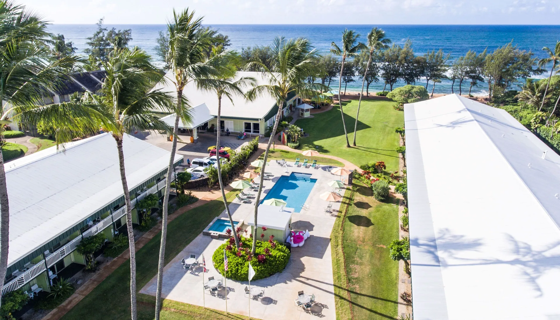 Kauai Shores Hotel colorful beachfront Kapaa hotel with casual island style and pools