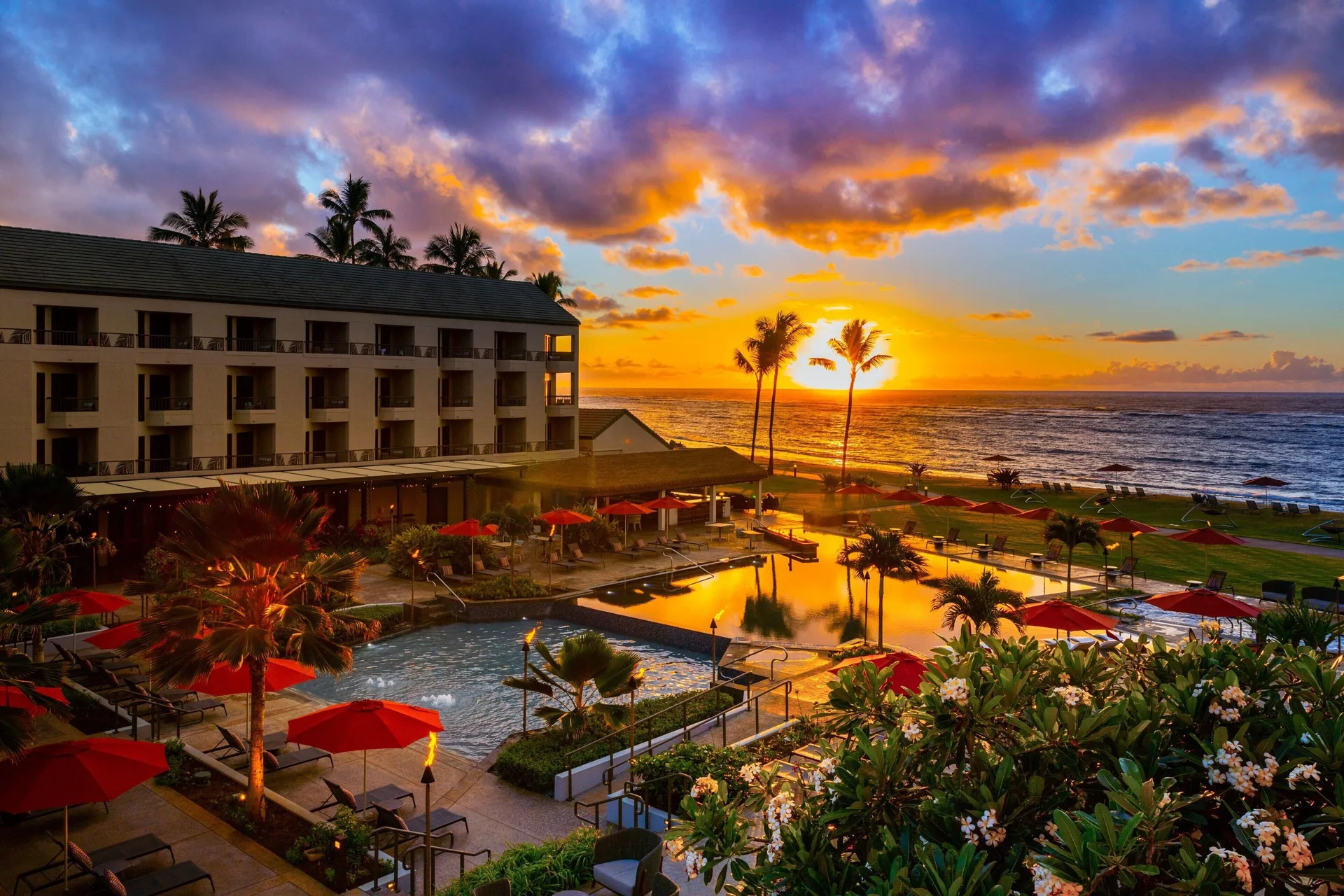 Sheraton Kauai Coconut Beach Resort oceanfront east shore resort with modern tropical style