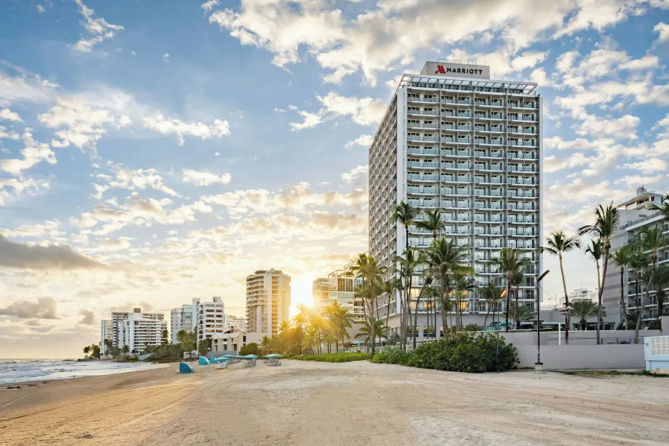 San Juan Marriott Resort and Stellaris Casino large beachfront Condado resort with pool complex and oceanfront tower in San Juan, Puerto Rico.