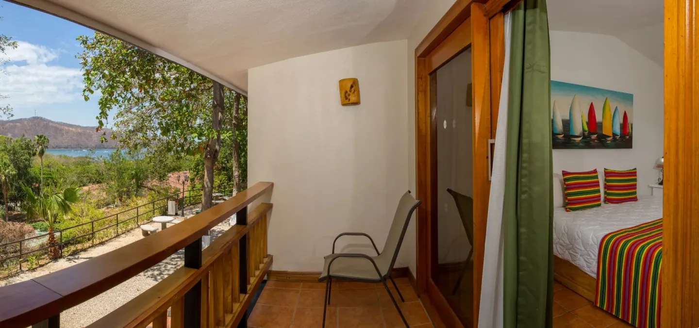 Villa Platinum Ocean View balcony beside the bedroom at Condovac la Costa.