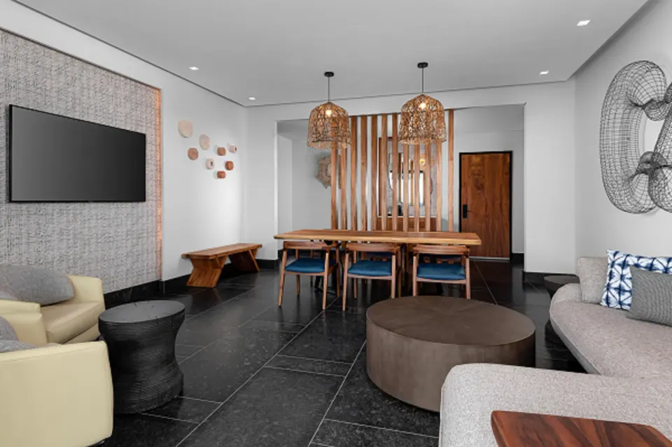 Ceiba Tropical View suite living and dining area at Conrad Tulum Riviera Maya