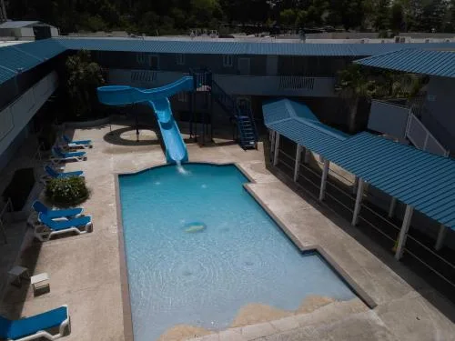 Costa Bahia Hotel, Convention Center and Casino casino and convention hotel with modern exterior and large event-hotel setting in Guánica, Puerto Rico.