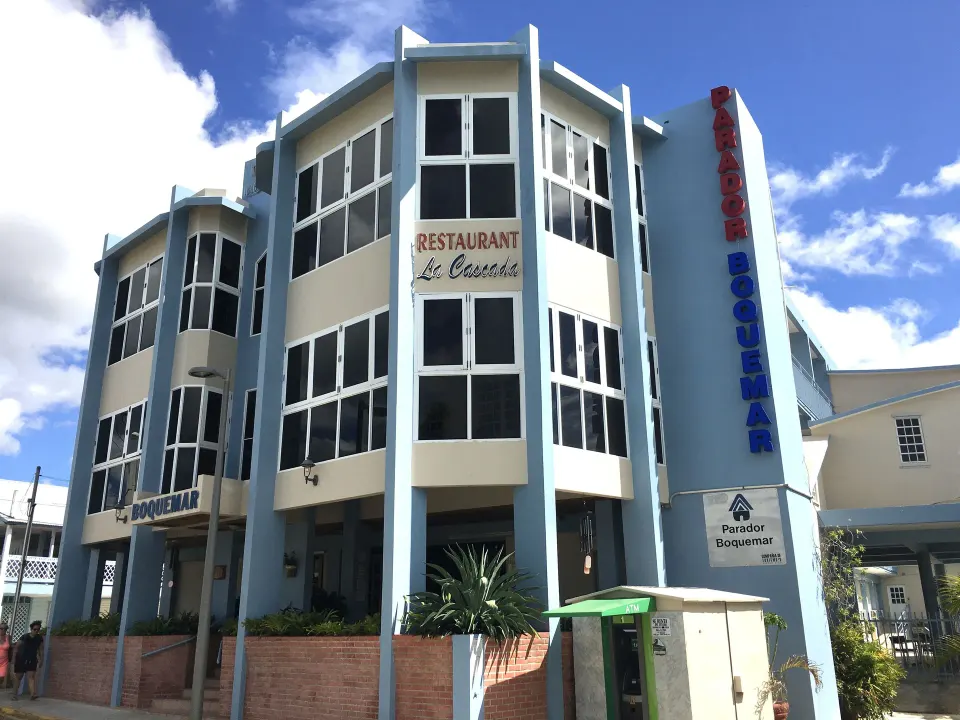 Parador Boquemar long-running parador-style hotel with pool courtyard and low-rise guestroom buildings in Boquerón, Puerto Rico.